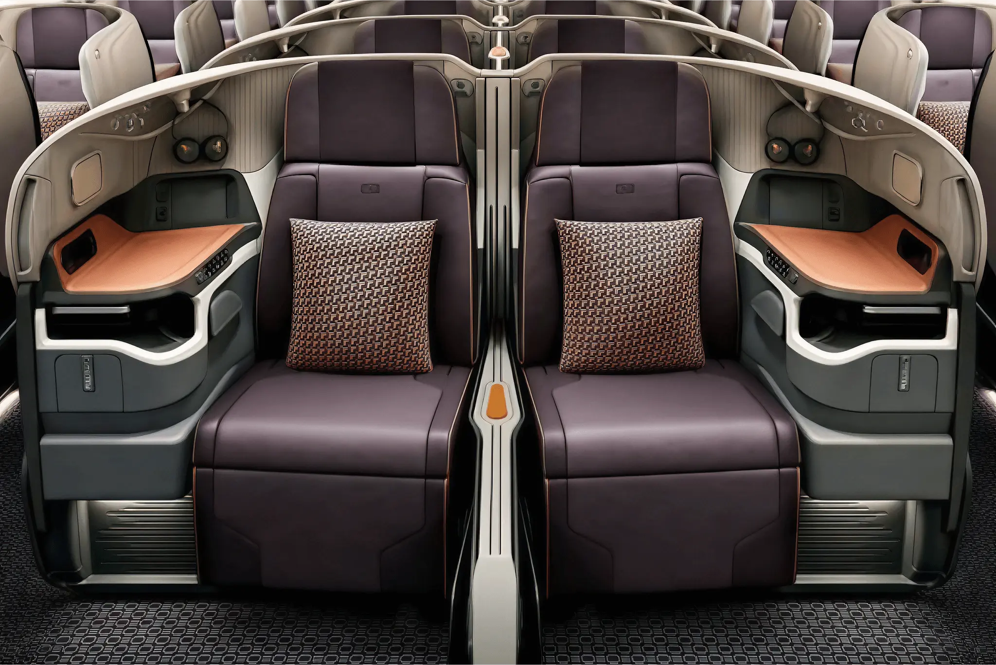 Singapore Airlines business class cabin